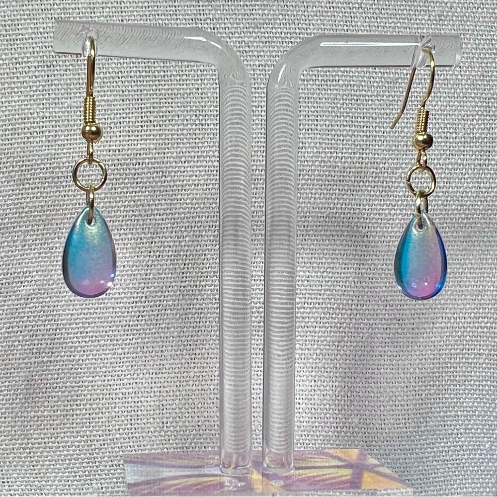 Blue &  Purple Teardrop Earrings